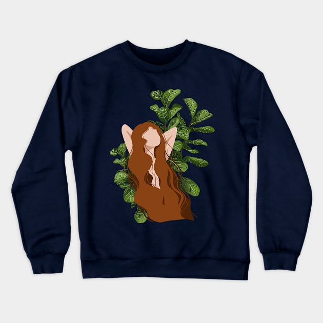 Plant lady abstract illustration 2 Crewneck Sweatshirt by Gush Art Studio 1